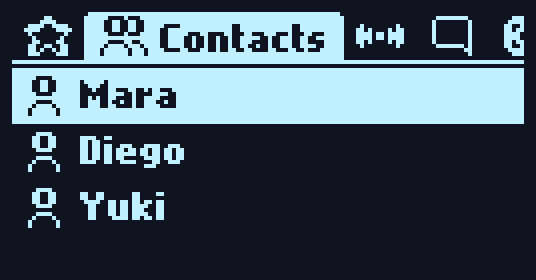 contacts list